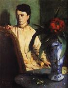 Edgar Degas Woman with Porcelain Vase oil